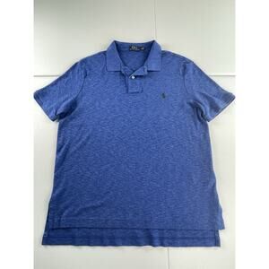 Polo Ralph Lauren Polo Shirt Mens Large Blue Pony Short Sleeve